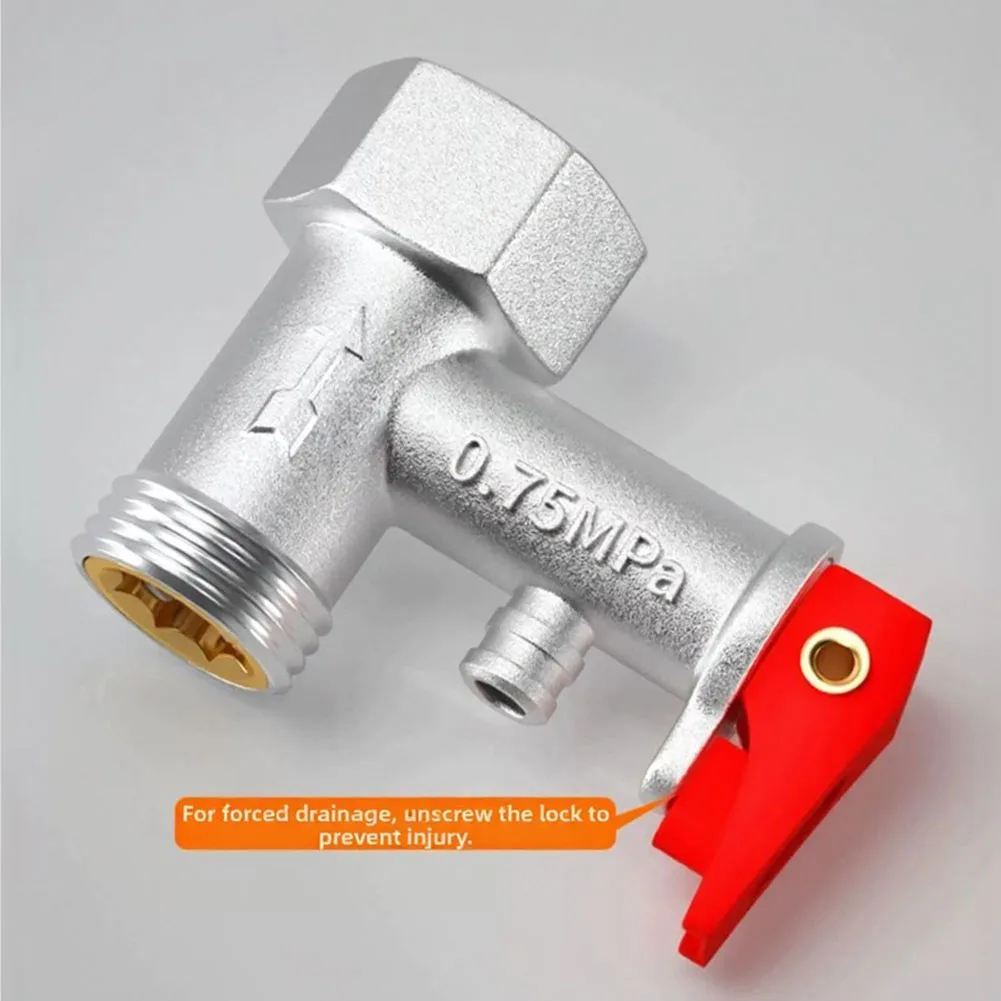 Brass Pressure Relief Valve With Check Function For Electric Water Heater Safety Explosion Prevention Easy Installation Home Plu