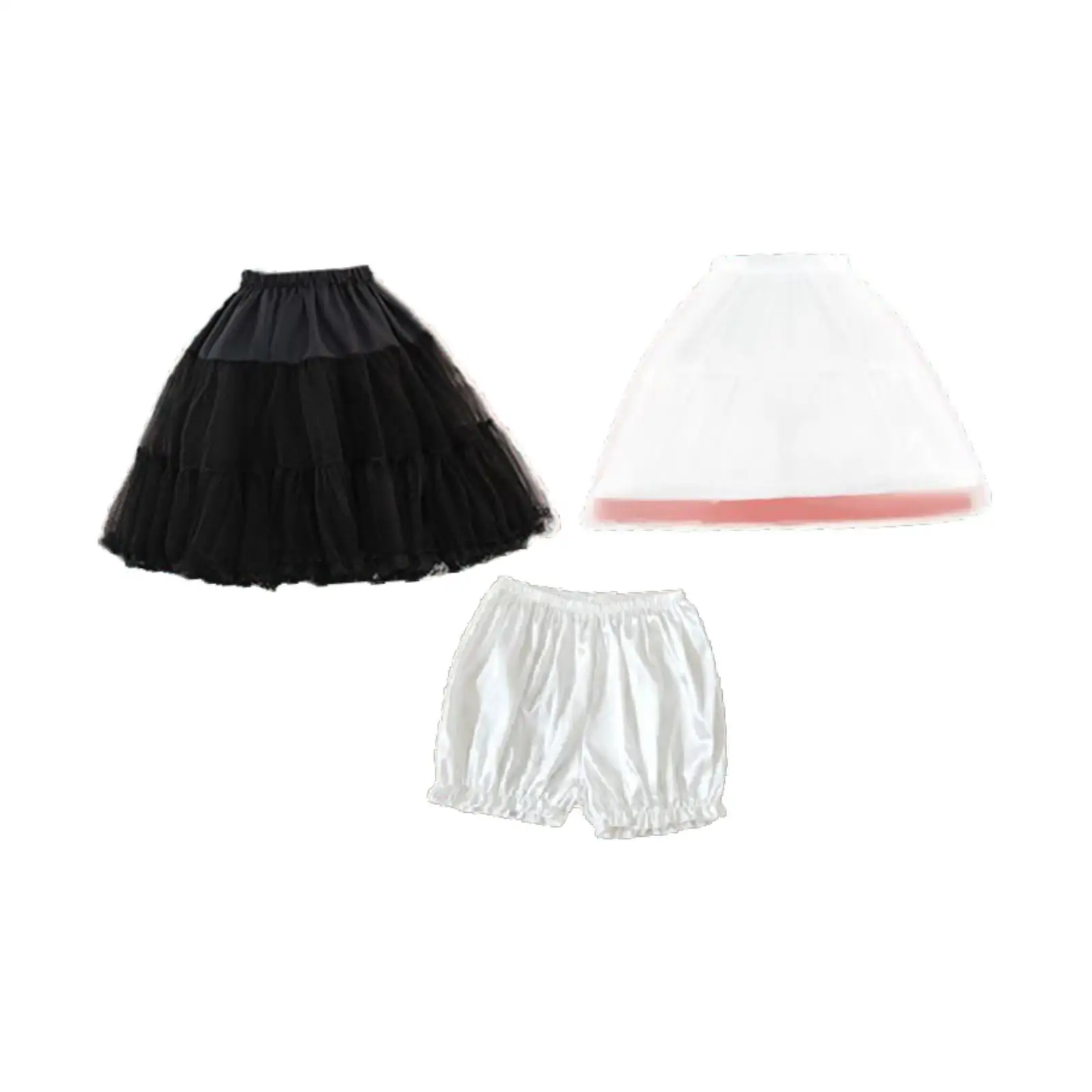 Women Petticoat Skirt Crinoline Half Slips for Princess Halloween Girls Lady