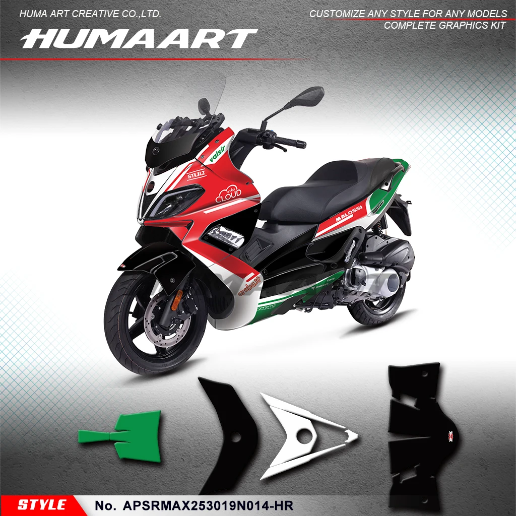 

Графический комплект HUMAART для мотоцикла Aprilia SR MAX 250 2013-2021, Декор, APSRMAX253019N014-HR