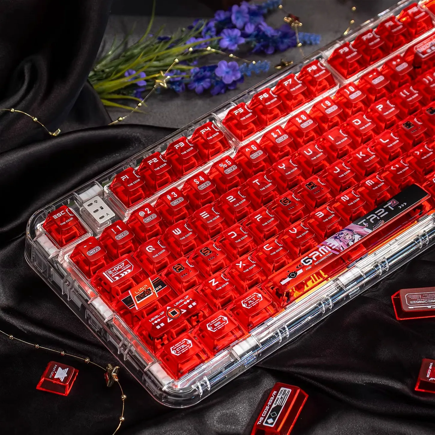 

Purple Red and Blue Cherry Keychain Kit PBT/PC 115/150 Key Cap 61/75/87/104/108 Mechanical Keyboard