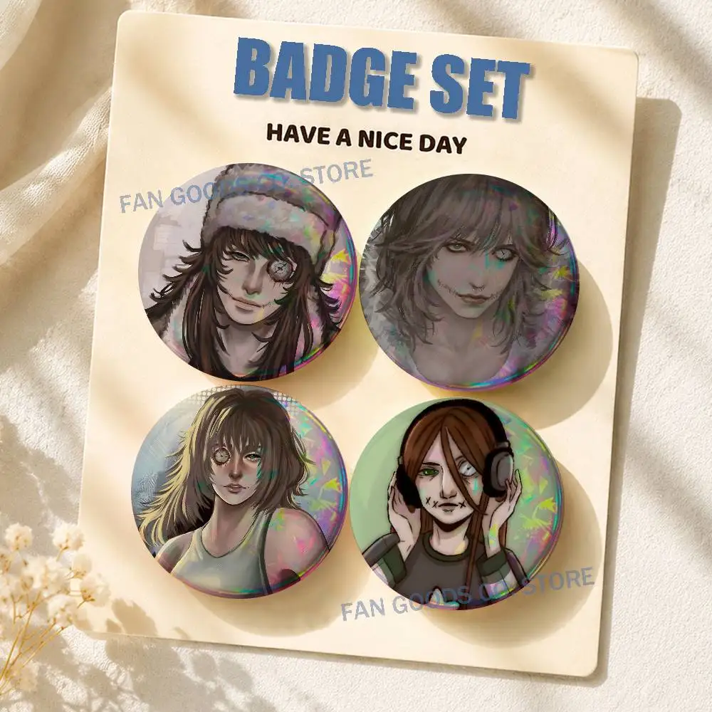 For C-Creepypasta Clockwork Brooches for Backpack Accessories 25,32,44,58,75mm Round Enamel Pins 2-piece set Cartoon Anime Badge