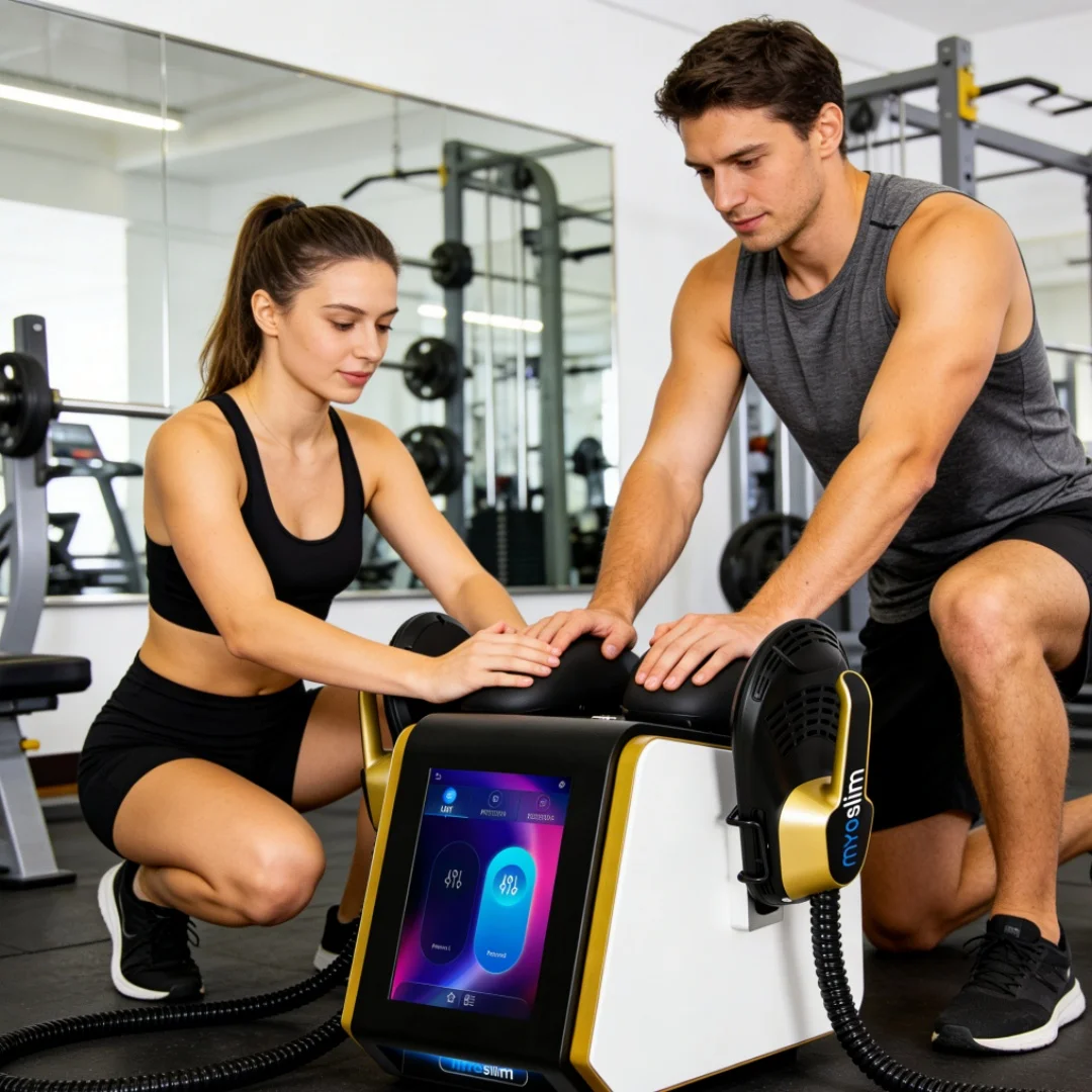 

Новая усовершенствованная машина MYOSlim для коррекции фигуры с технологией EMS, HI-EMT электромагнитной стимуляции мышц и контуринга тела.