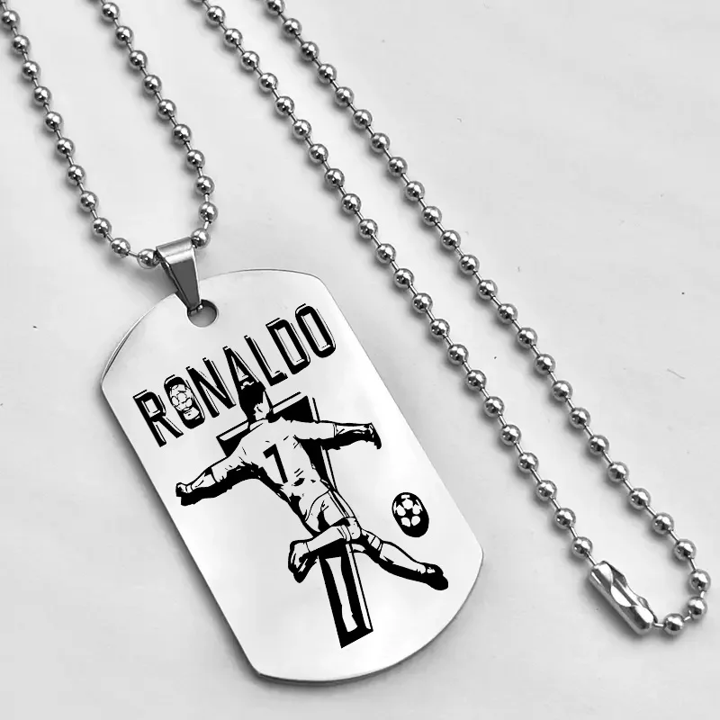 قلادة CR7 من الفولاذ المقاوم للصدأ - قلادة بنمط رياضي، تصميم مقاس 7، هدية مثالية لمحبي كرة القدم #3