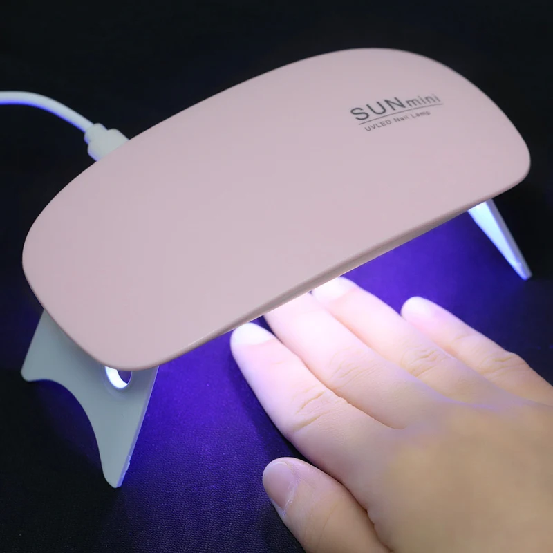 

6W Mini Nail Lamp UV LED Gel Polish Cured Pink White Nail Dryer Machine Portable USB Cable Home Nails Dry Tool for Gel Varnish