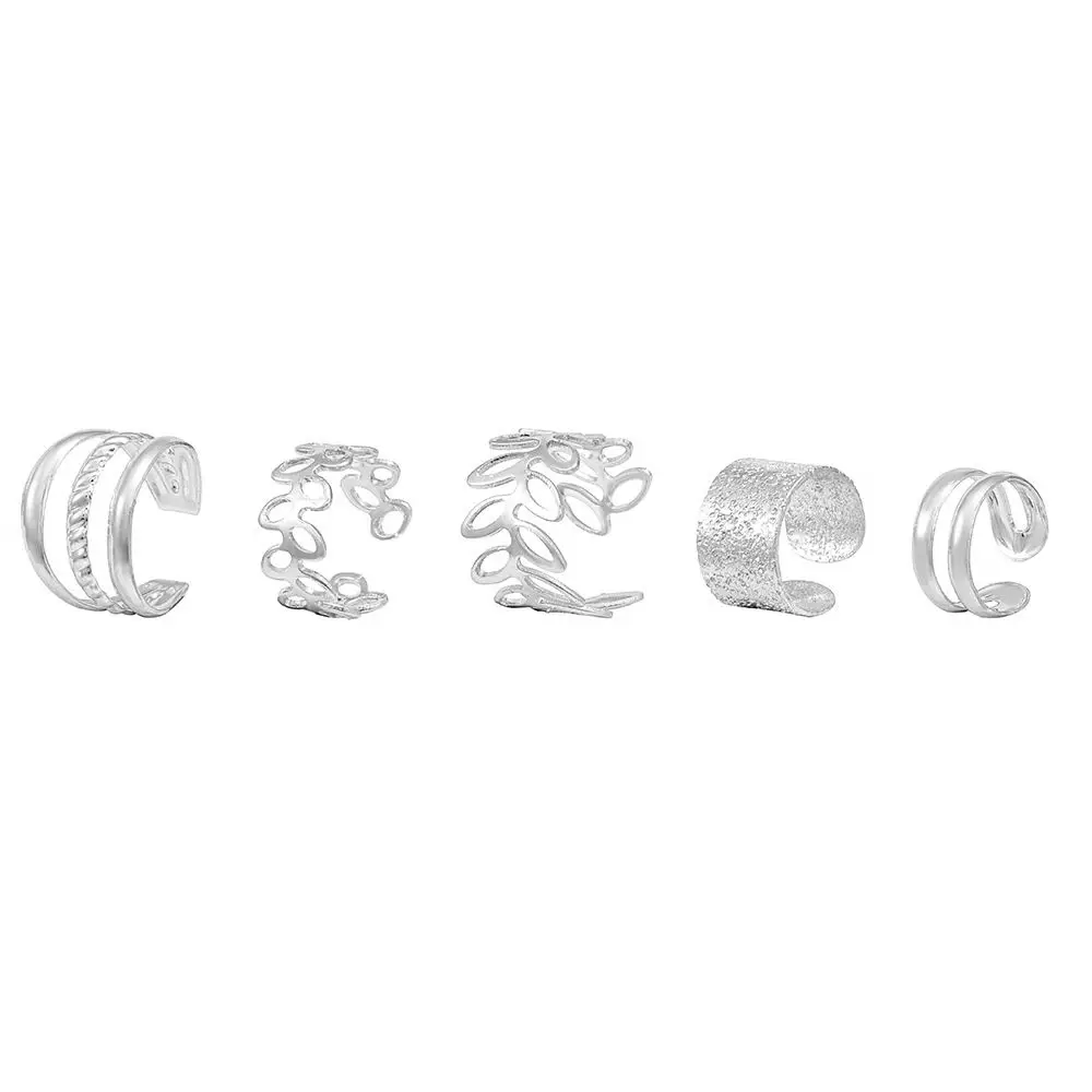 Creative Hollow Gift Girl For Women Without Pierced Korean Style Earrings Ear Bone Clips Leaves Ear Cuff Earring Set
