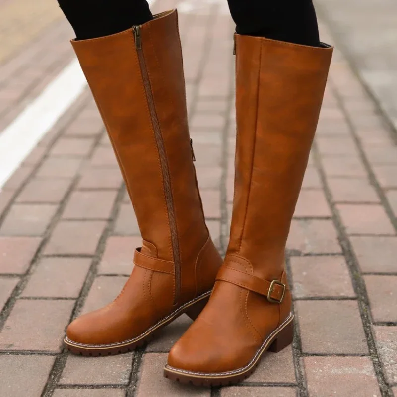 Winter Shoes Women Boots Fashion Comfortable Waterproof Brown Long Boots for Women Plus Size Thigh High Boots Botas De Mujer