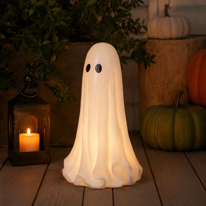 Glowing Ghost Night Light – Halloween Spooky Tabletop Lamp Ornament, Perfect Bedroom Atmosphere Decor