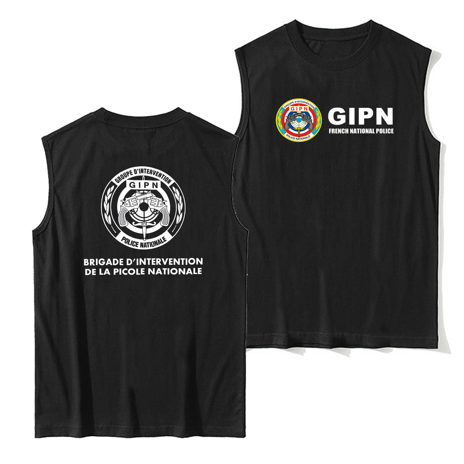 

French Police Nationale Intervention Groups GIPN Military Style Vests 100% Cotton O-Neck Tank Top Casual Mens Sleeveless T-shirt