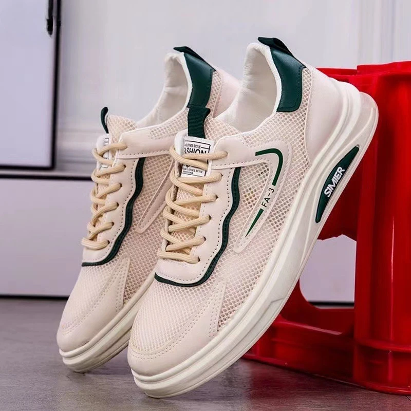 

Мужская летняя повседневная обувь с дышащей сеткой, кухонная тема, резиновая подошва с круглым носком, не кожаный внутренний материал, стиль без шнуровки