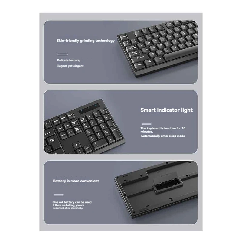 2.4G Wireless Keyboard & Mouse Set For Work Office Gaming Keyboard PC Accessories