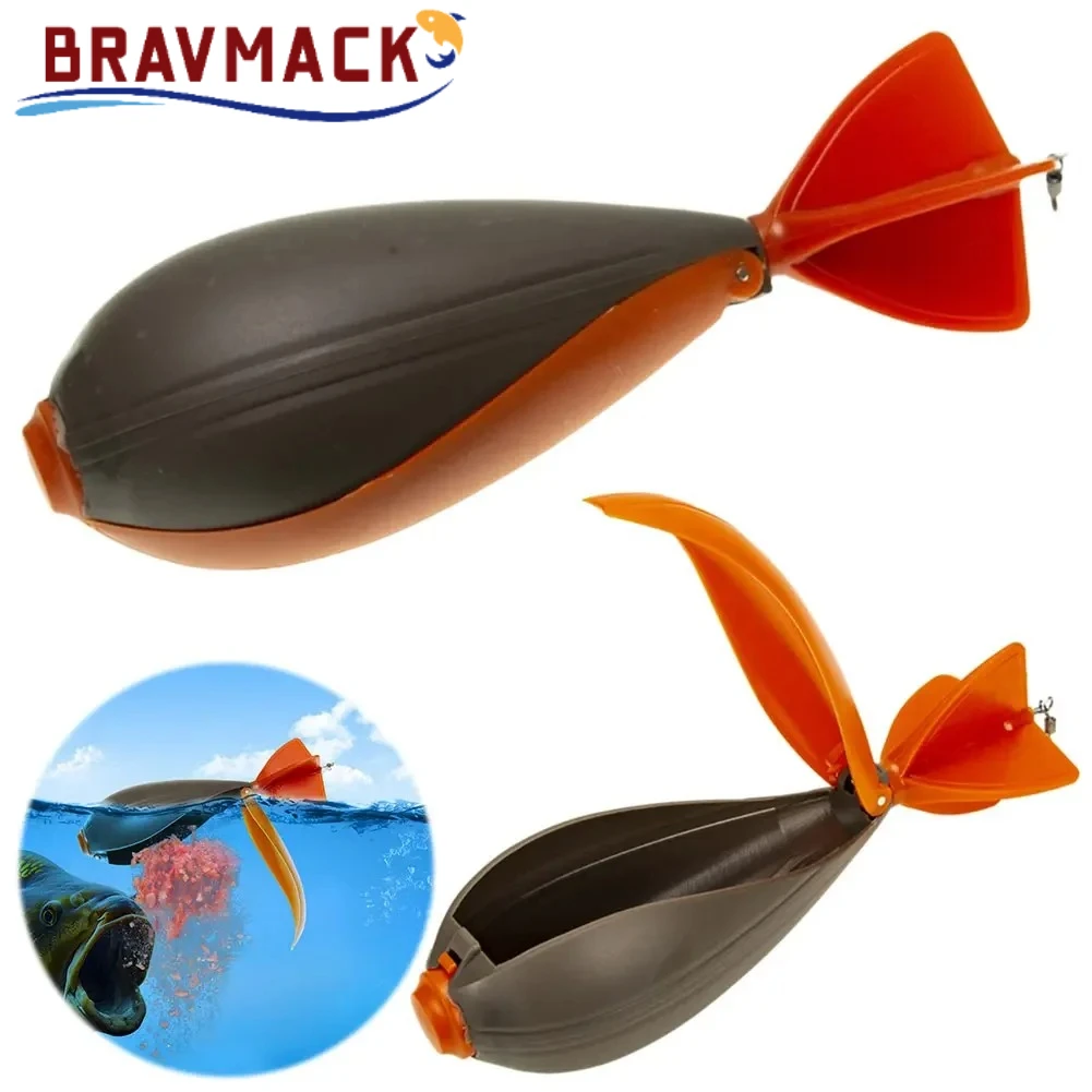 BRAVMACK CarpFeeder Bomb Fishing Feeder Rocket Bait Thrower Nesting Tool Pellet Position Thrower Float Fishing Bait Thrower Tool