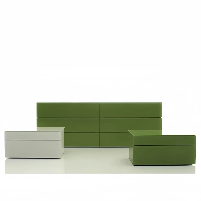 Light luxury bedside table glass solid wood high-grade small bedside table modern simple storage drawer short cabinet