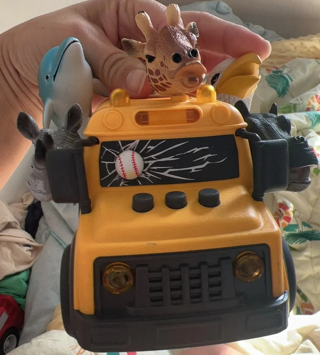 New Dinosaur School Bus Toy Car with Lights & Sounds - Animal Inertia Powered Vehicle, Ocean Monster Bus, Kids' Play Vehicle