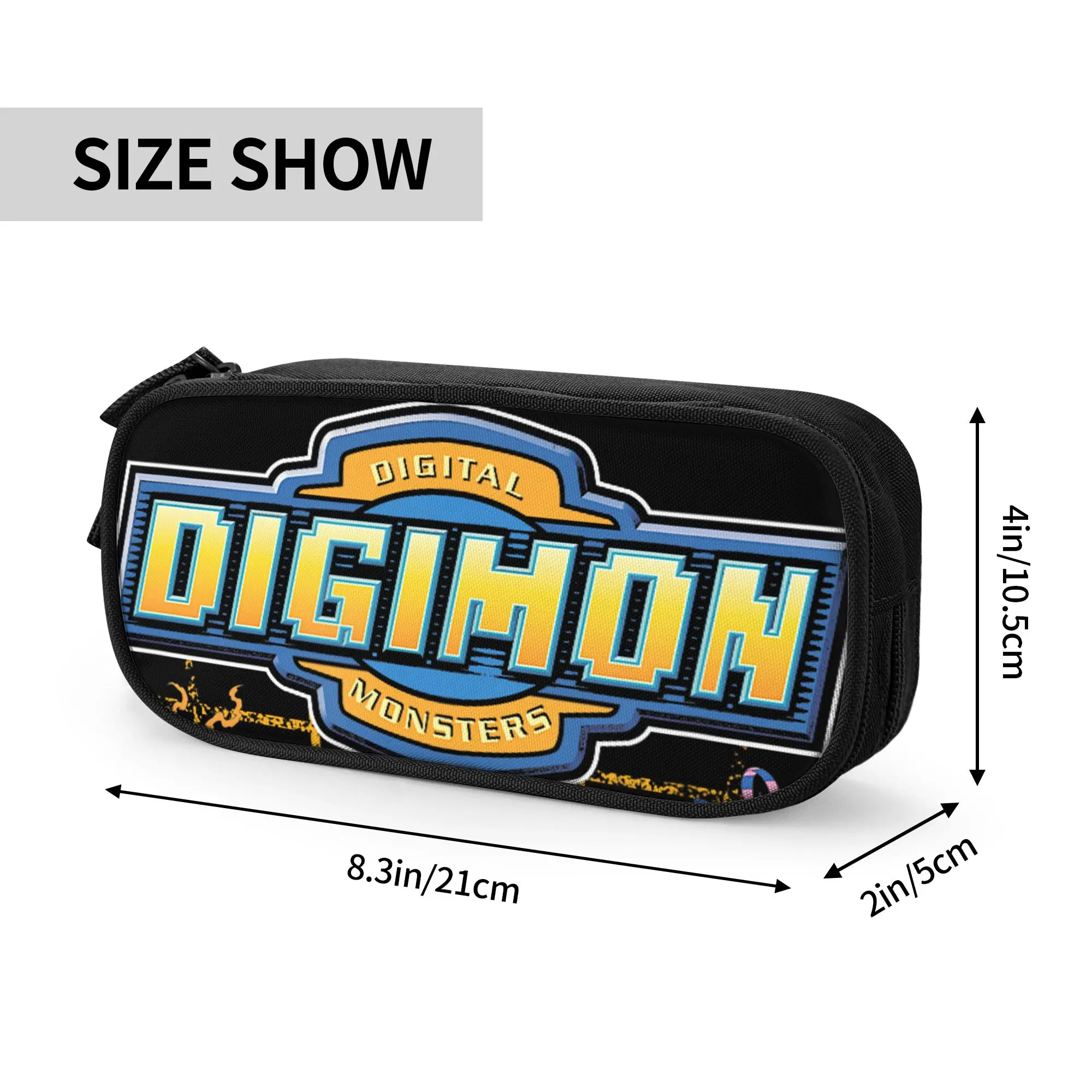 Large Capacity Bags for Child Cartoon Digimon Character Grid with Kanji and Logo Digital Monsters  Handheld Study Bag