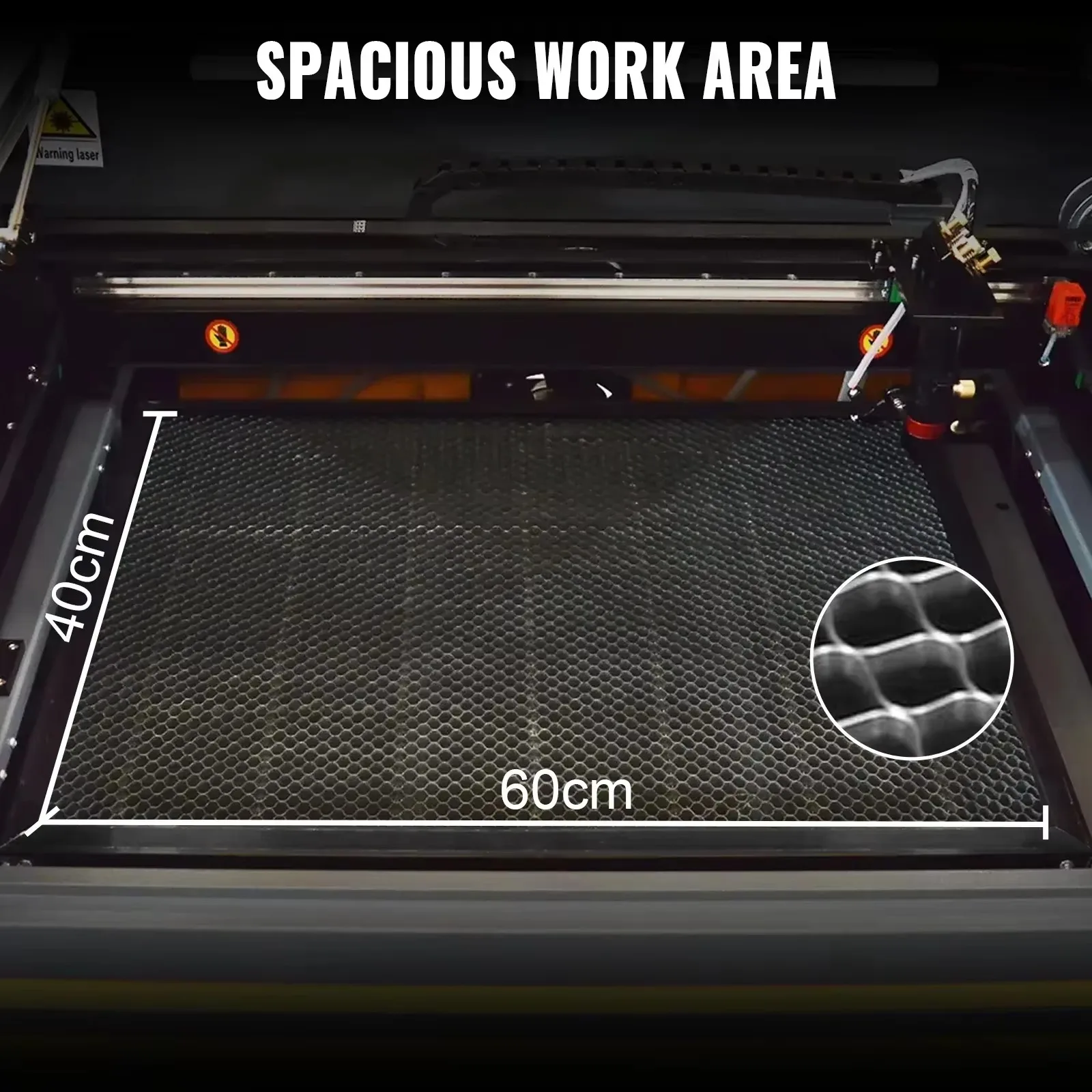 VEVOR 50/60W Macchina per incisione laser CO2 Incisore laser 40*60cm RUIDA/M2 per macchine utensili per raffreddamento ad acqua acrilico in pelle di legno