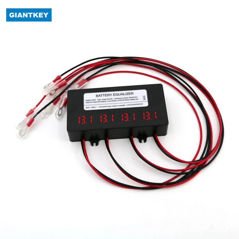 GIANTKEY BMS Smart Battery Equalizer 10A Current Active Voltage Balancer Li li-ion lifepo4 LTO Lead Acid Battery LED Display