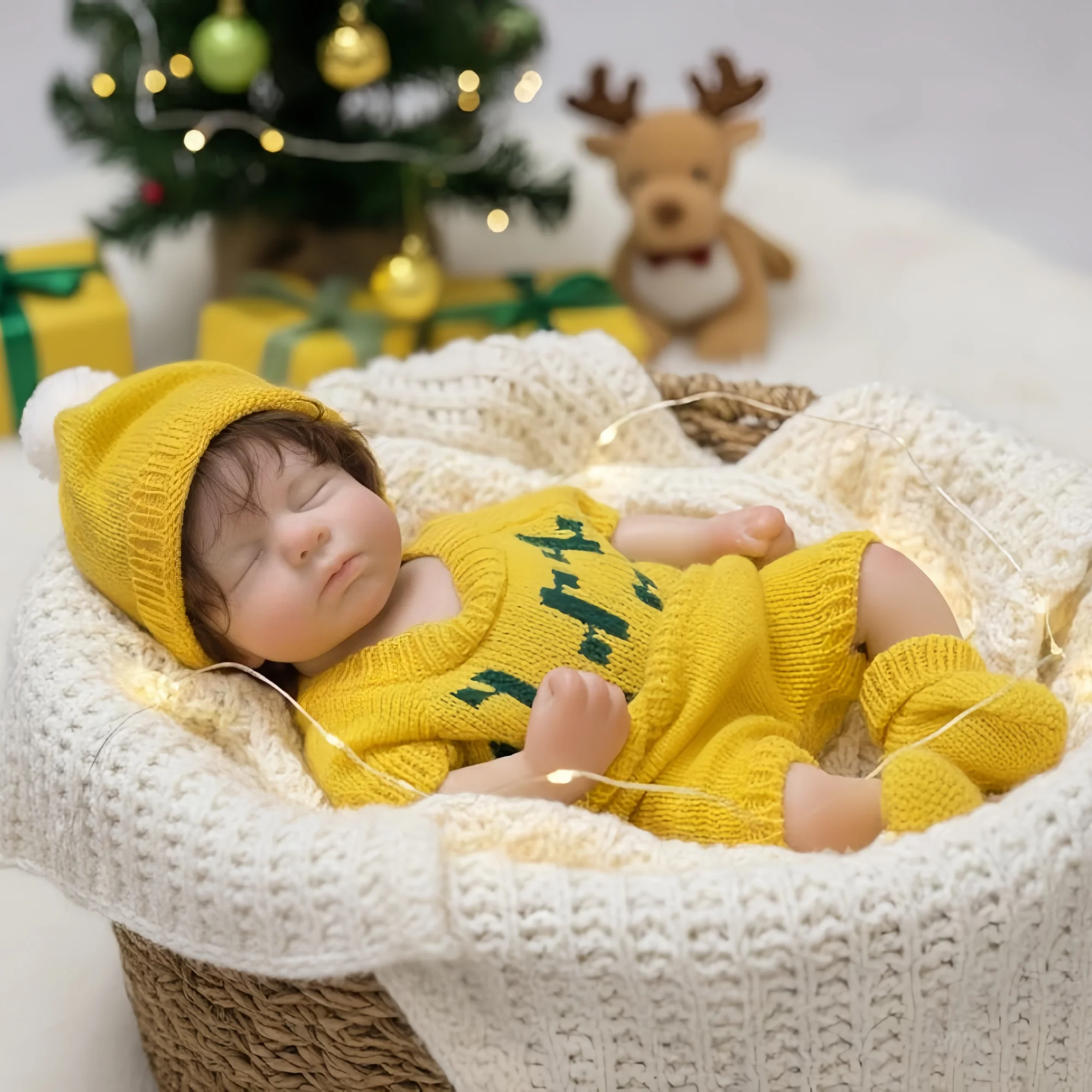 13inch/33cm Open Mouth Painted Solid Silicone LouLou Bebe Reborn Girl&Boy Dolls Washable Newborn Baby Dolls Perfect For Gift
