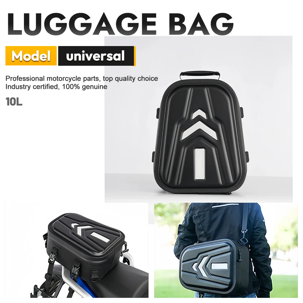 Motorcycle Hard Shell Rear Seat Bag Full Waterproof Tail Bag Multifunctional Universal Biker Rider Backpack
