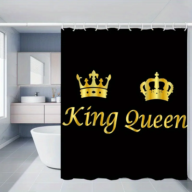 Jit1pc Basic Sketched Design Shower Curtain, Luxurious Stylish Bathroom Drape, Versatile Curtain, Bathroom Decor Design