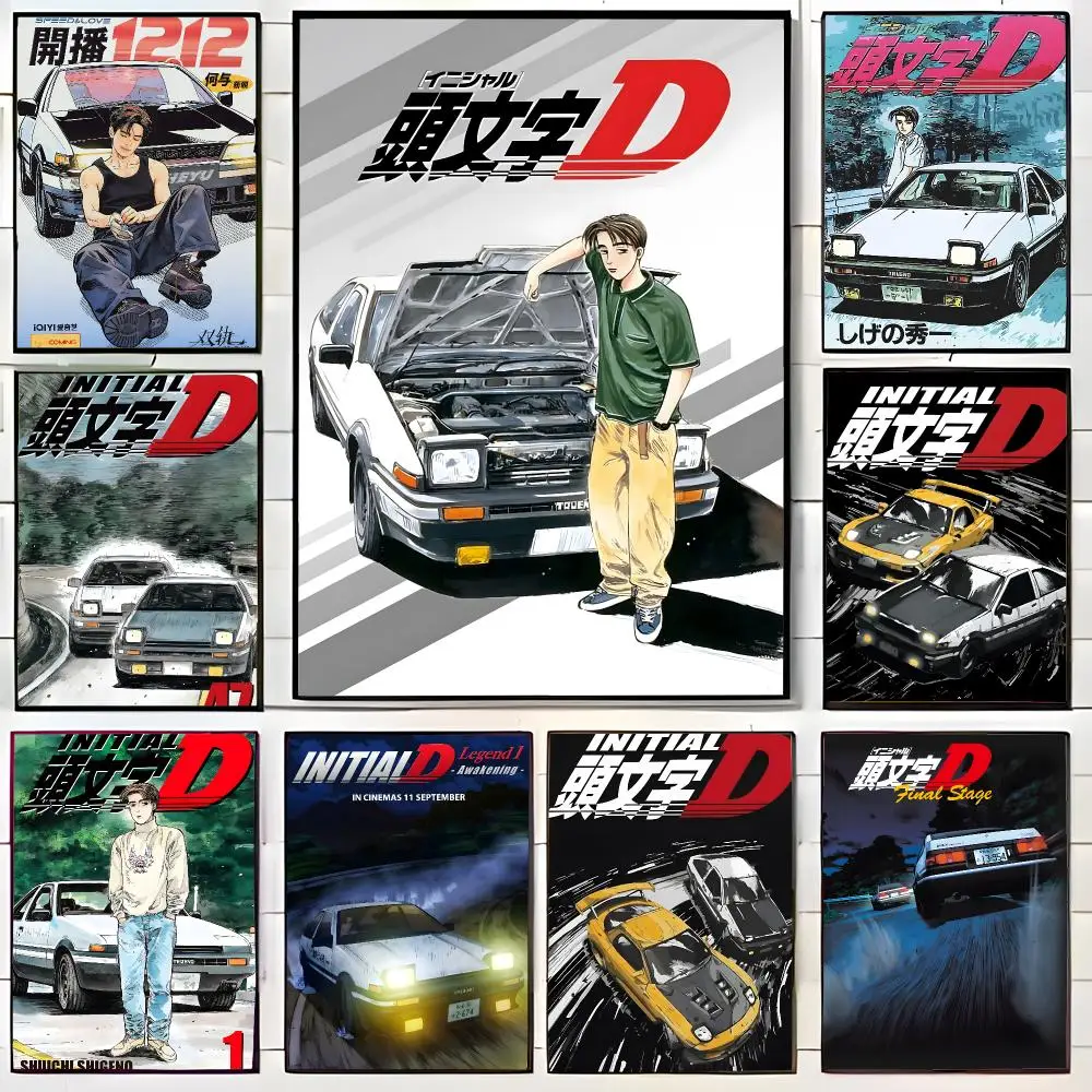 thrilling anime I-Initial D Poster Wall Art Print Decorative Mural Home Decor Gift Unframed