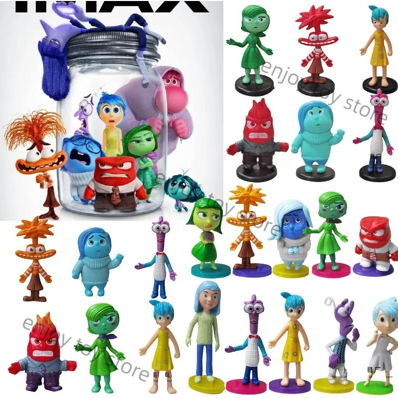 5/6/8/10Pcs/Set New Insides Out 2 Action Figure Anime Movie Joy Anxiety Anger Sadness Fear Model Doll Toy Figurines For Kid Gift