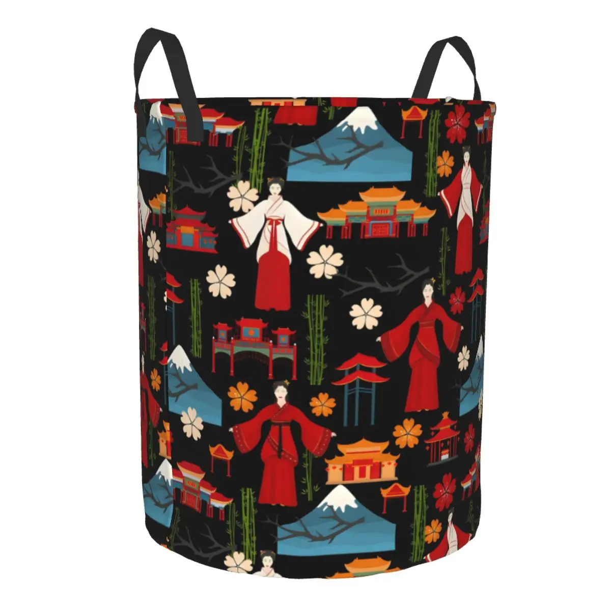 Hanfu Fuji Mountain Oriental Floral Laundry Hamper Large Clothes Storage Basket Toys Bin Organizer for Kids