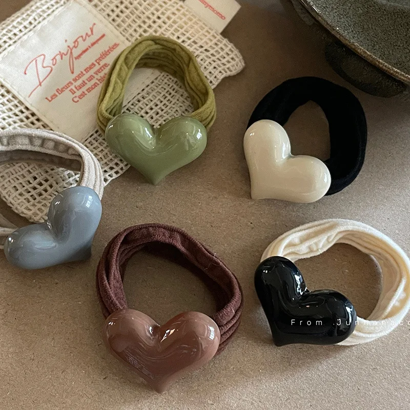 Hair Friendly String Love Acrylic Hair Rope High Elastic Durable Hair Band Rubber Band Hair Rope New Summer Headwear