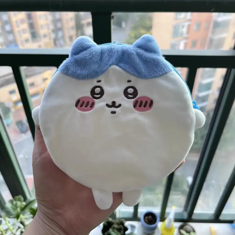 Bolsa de felpa de Anime Kawaii Chiikawas para niñas, bolso con cremallera, monedero bonito de dibujos animados, almacenamiento de joyería, lápiz labial