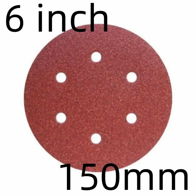 10pcs-set 30sets-ctn 150mm 6 inch sanding discs 6 hole sandpaper 180 240 320 400 grit Orbital Sander pads