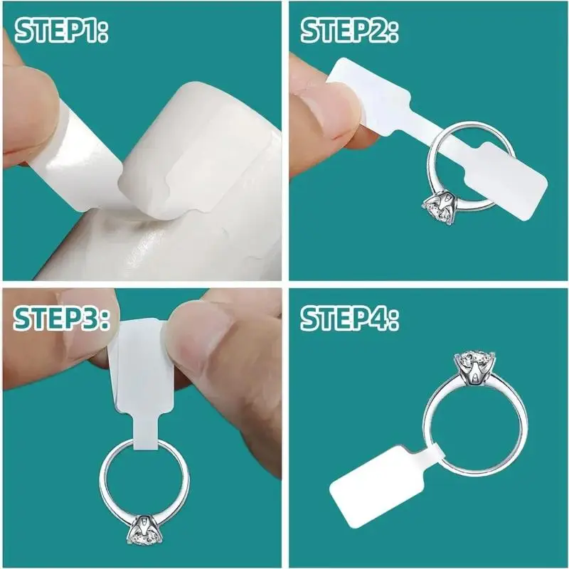 500Pcs/Roll Price Stickers Jewelry Price Tags Self Adhesive White Blank Sticker Kraft Paper Ring Necklace Earring Price Label