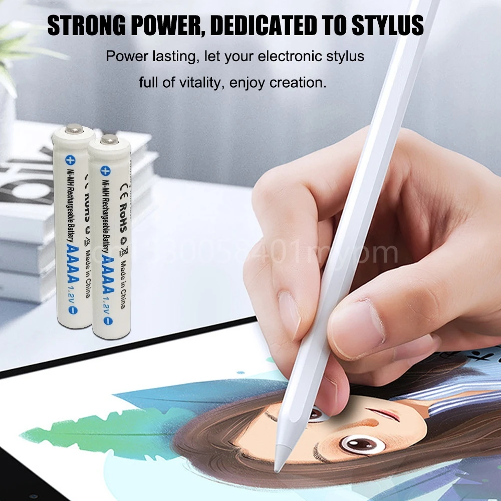 Baterias recarregáveis de 1.2v aaaa 400mah ni-mh para o estilete ativo da pena de superfície com carregador conduzido usb