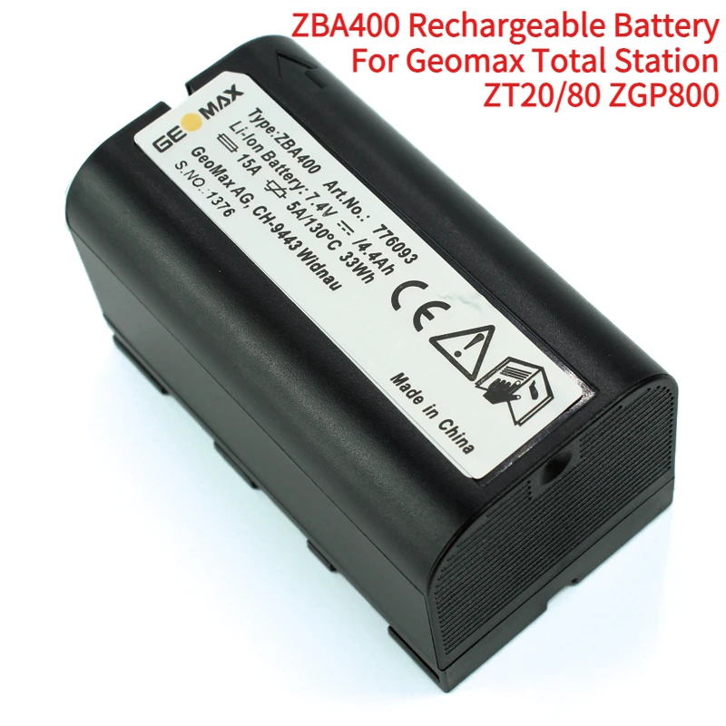 4400mAh ZBA400 Rechargeable Battery for Geomax Total Station ZT20/80 ZGP800 Zenith 10/20/50 ZOOM 20/30/35PRO/80 Series Battery