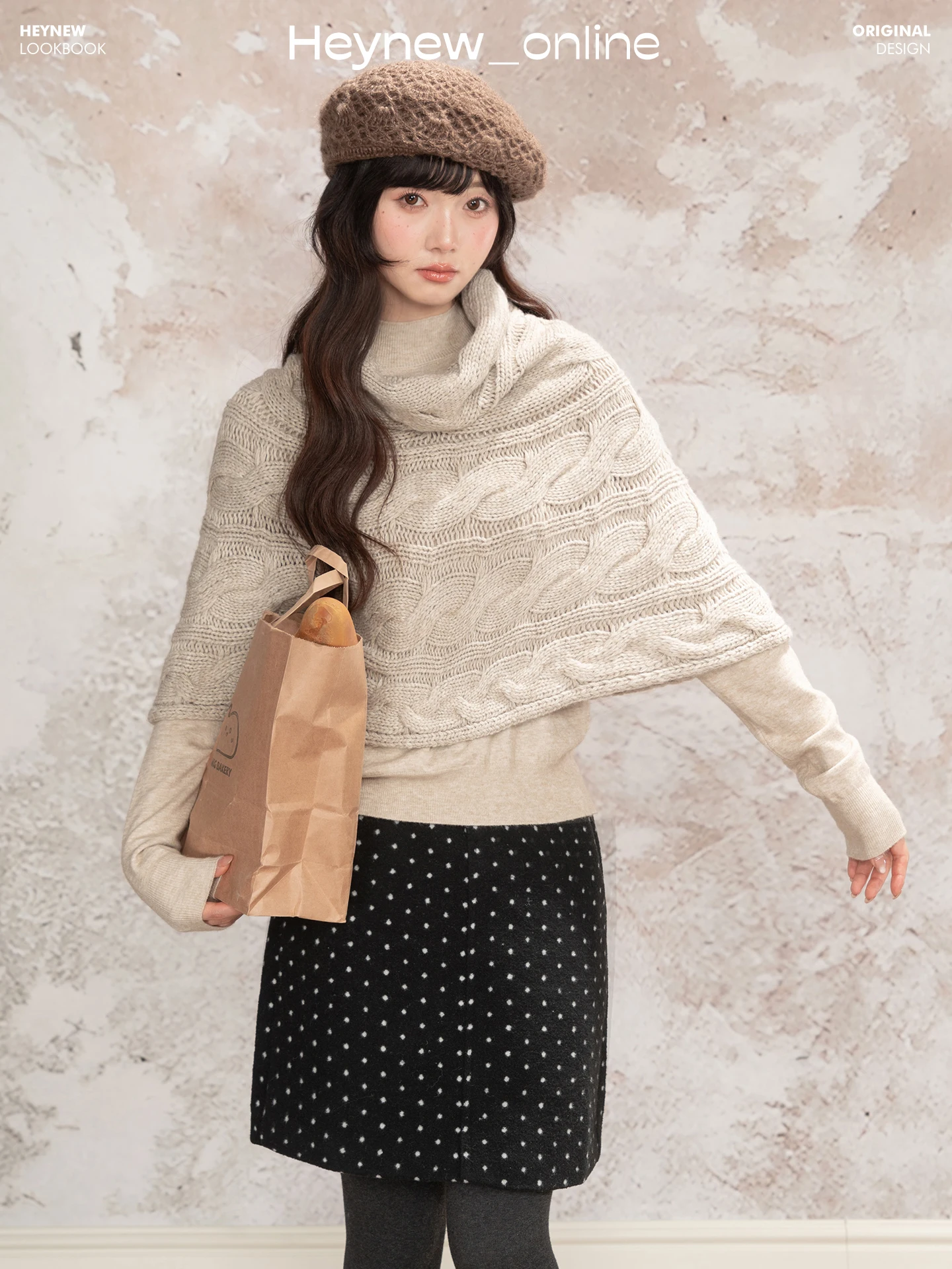 

Винтажный свитер Loveheynew с высоким воротником и эффектом твист, женская зимняя верхняя одежда премиум-класса для многослойных образов, топ Svel