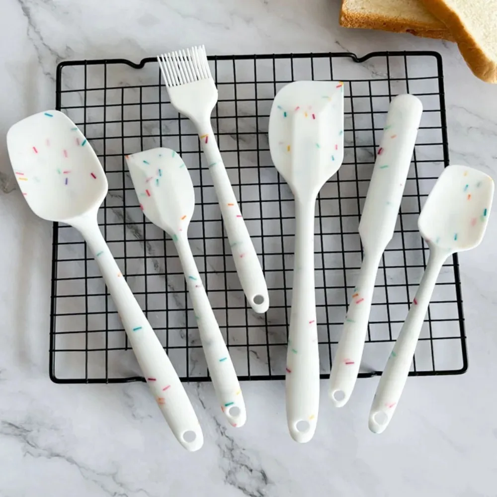 ​6PCS Silicone Spatula Set Food Grade Heat Resistant Non Stick for Baking Cooking Mixing Scraping Non Scratch Kitchen Utensils​