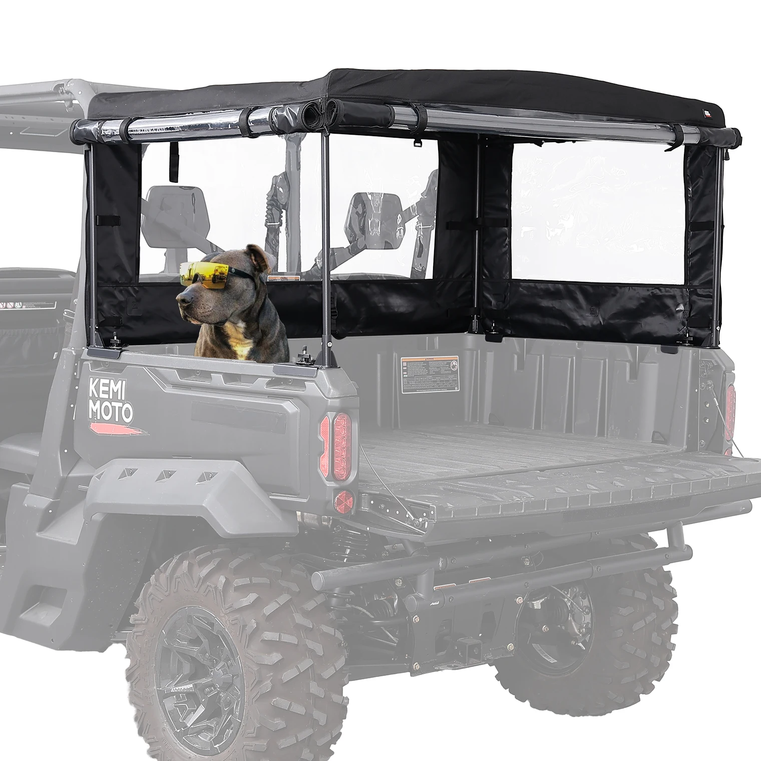 600D PVC Rear Cargo Bed Cover For Can-Am Defender HD5 HD7 HD8 HD9 HD10 Max Transparent Windows UTV Tent Water-resistant