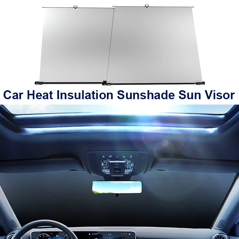 

Universal Car Accessories Front Full Window Sunshade Cover Retractable Sun Visors Shade Anti-UV UPF50+ Fits For Most Auto Models