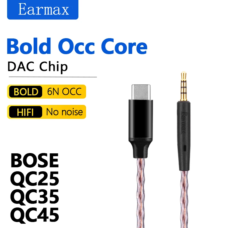 ForBOSE QC25 Creative LIVE2 Beyerdynamic DT240pro AKG Y50 Sennheiser PCX450 JBL E45 E50 Headset Replaceable TYPE-C to QC25 Cable