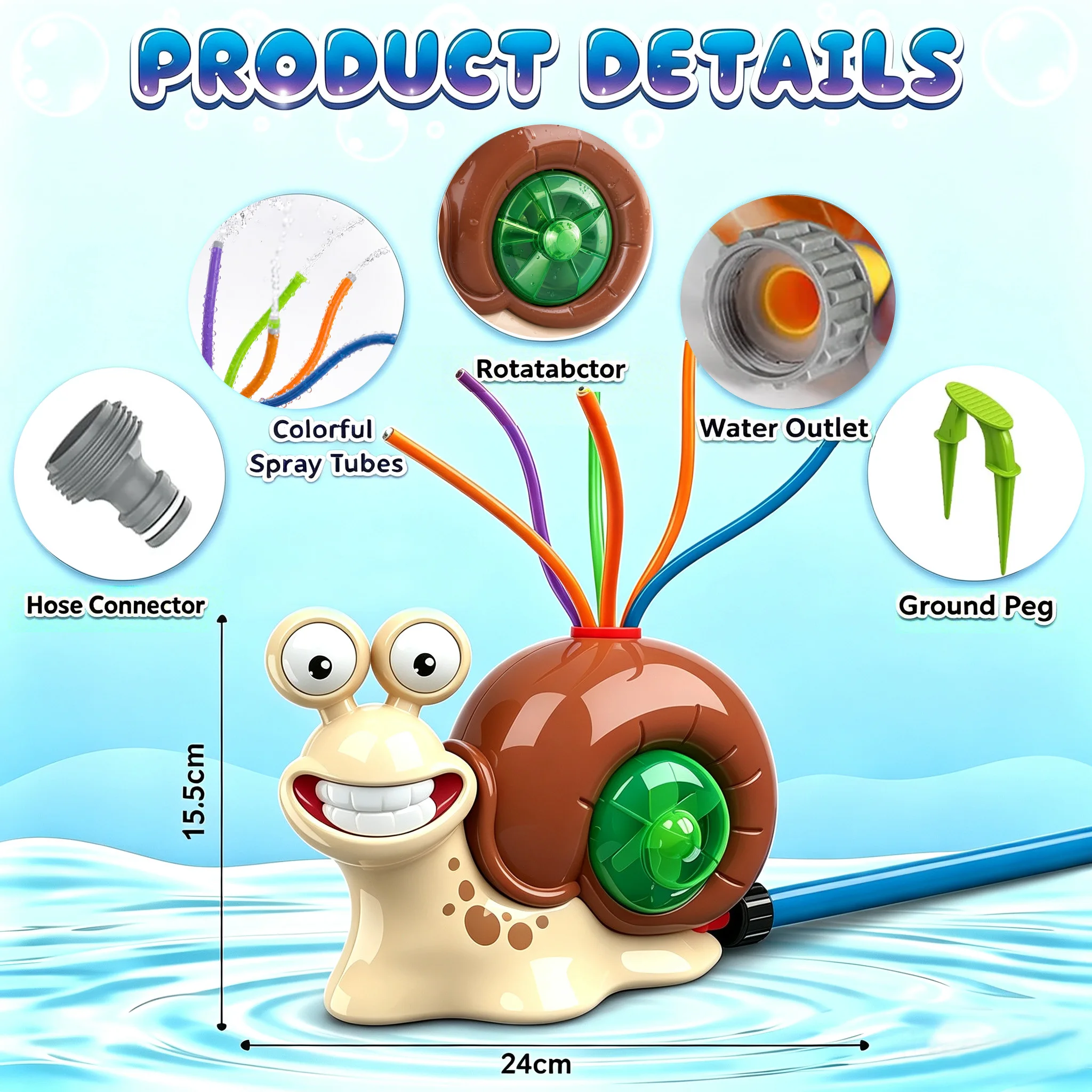 Water Spray Outdoor Toy Snail  - đánh giá và giá Gardening Tools Kids