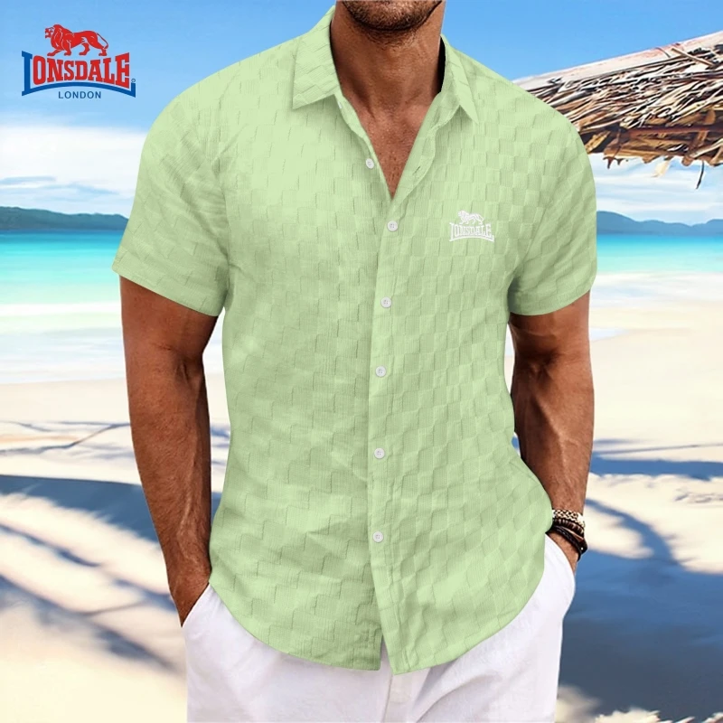 Camisa de manga corta bordada para hombre, Polo informal de lujo de alta calidad, a la moda, novedad de verano