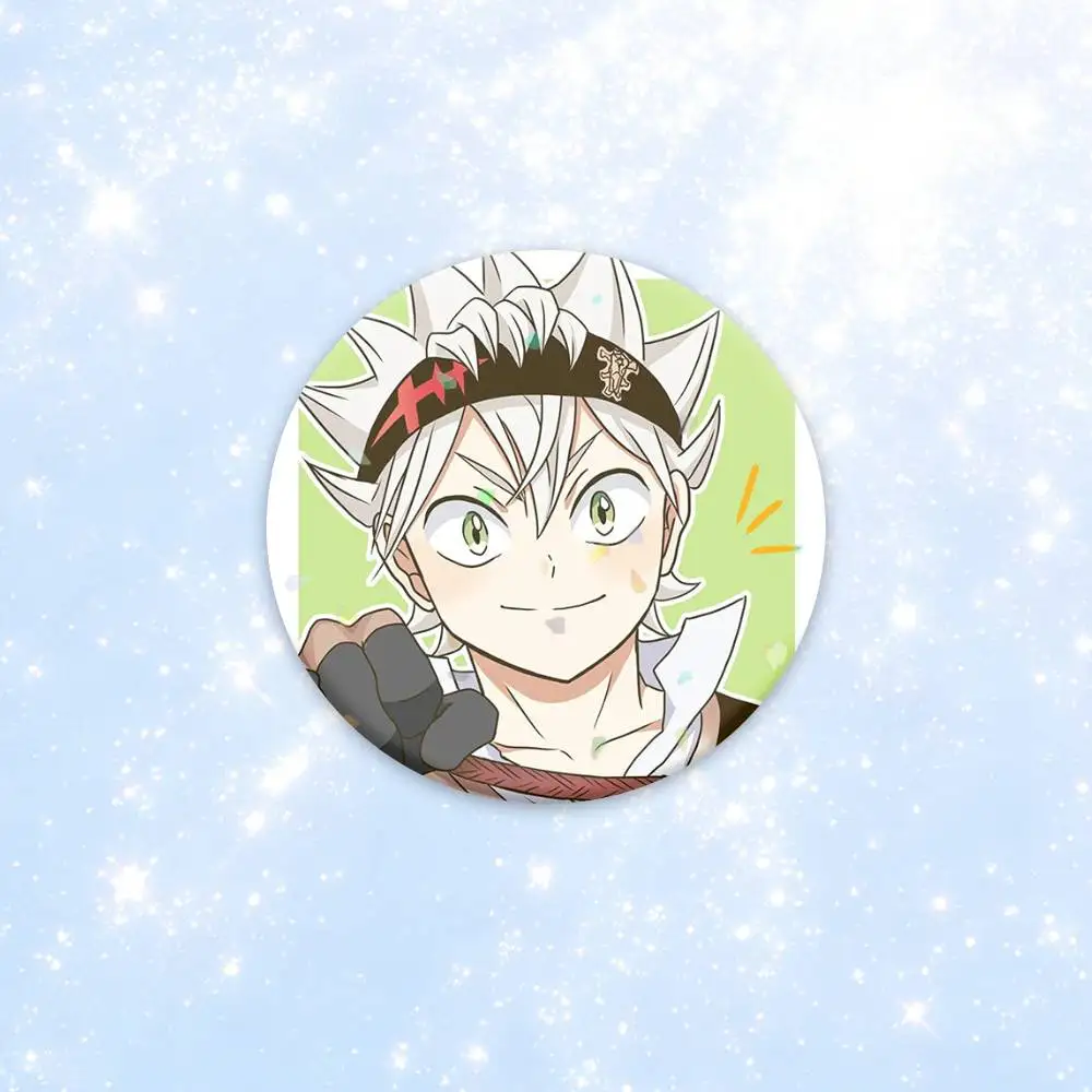 B-Black Clover Asta Anime Button Pins Backpack Clothing Decor Brooch Badge Jewelry Gifts for Kids view 6