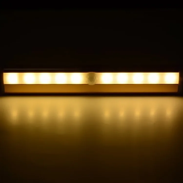 Intelligent body sensing led night light wardrobe light 6 lights 10led cabinet light battery charging model