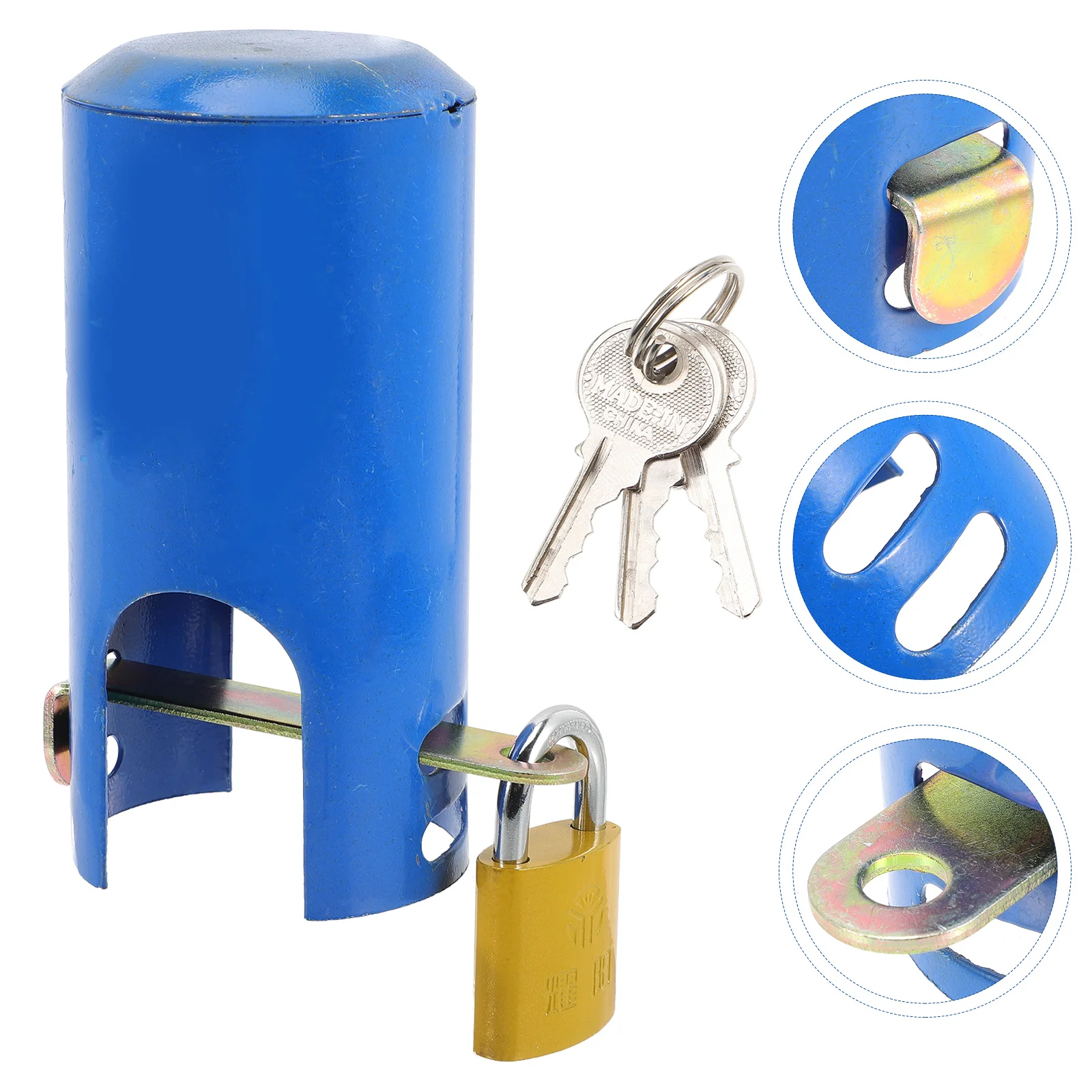 

Faucet Anti-theft Lock Garden Hose Tap Spigot Child-Proof Protection Cover Water for Protective Valves Faucets Blue