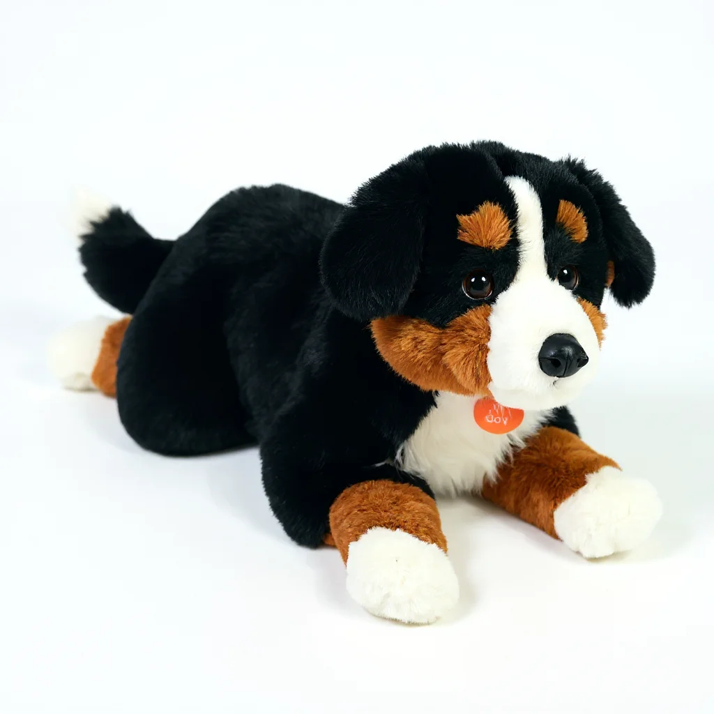 Large Lifelike Bernese Mountain Dog Plush Toy 19.6 Inch Simulation Soft Cuddly Dog Doll Children's Gift Home Decor