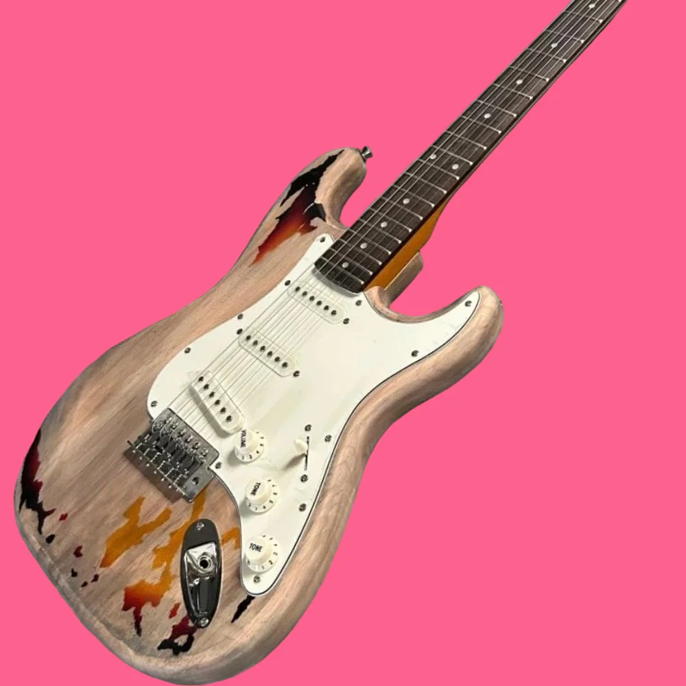 

2026 hot new 39 inches Merry Christmas Vintage Sunburst 22 Tone Alder Body SSS Pickups Fixed Bridge 6 String in Stock Guitar