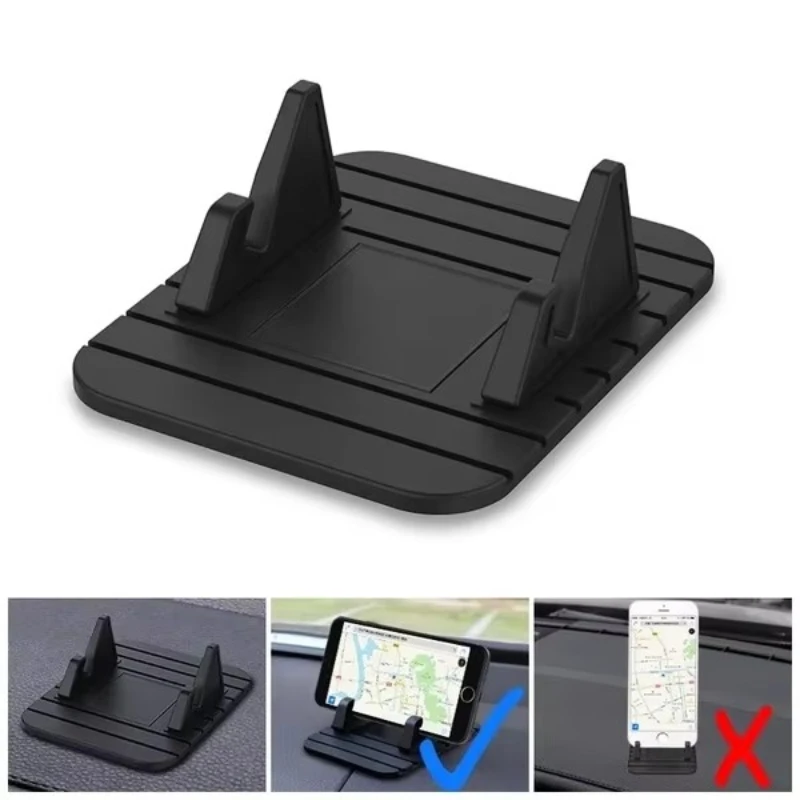 1-6Pcs Convenient One Hand Operation Anti Slip Mat Mobile Phone Car Holder Mat Easy To Clean GPS Stand Large Non Slip