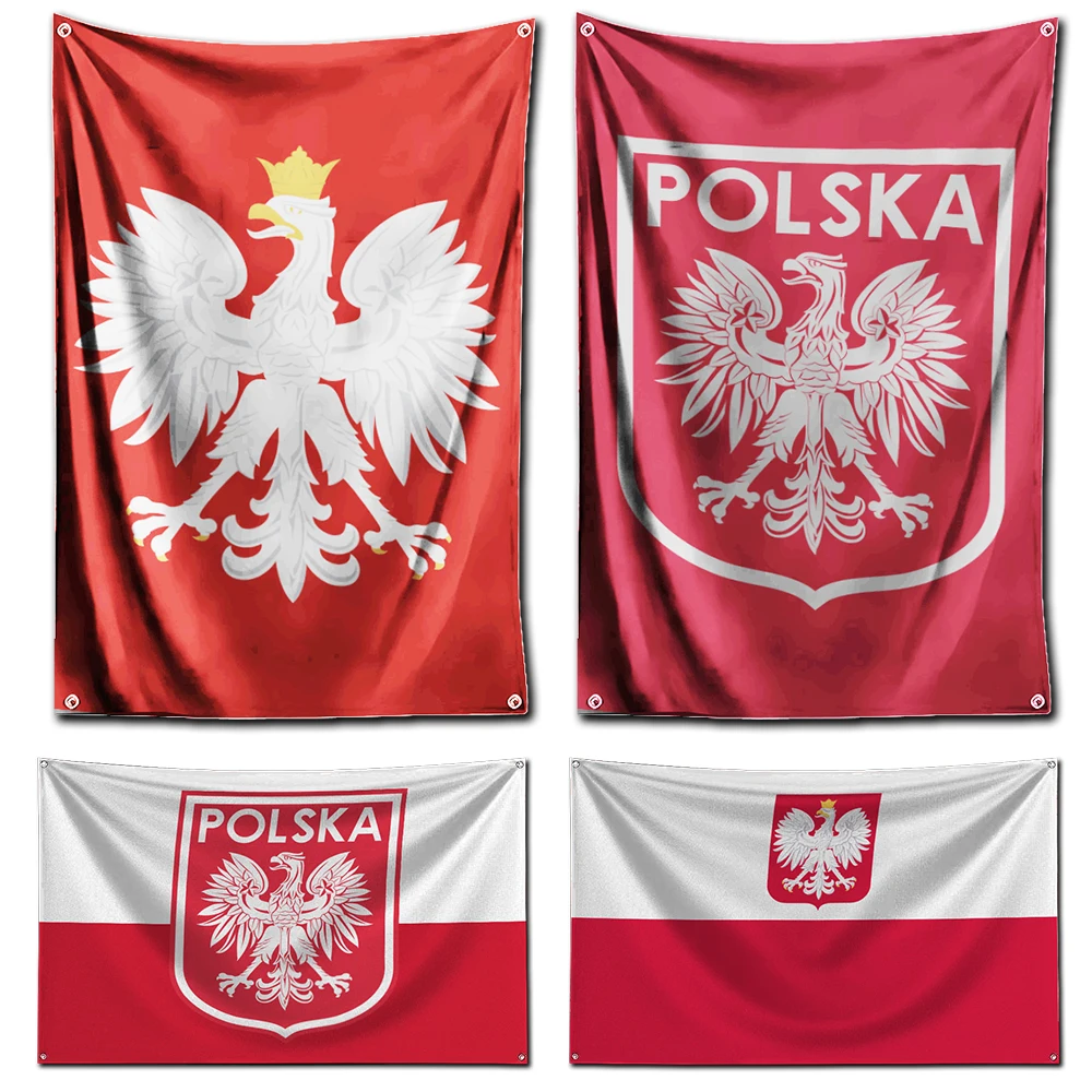 

3x5 Ft The Poland Emble Flag Polyester Digital Printing Banner for Living Room Wall Art Out Door Decoration With Brass Grommets