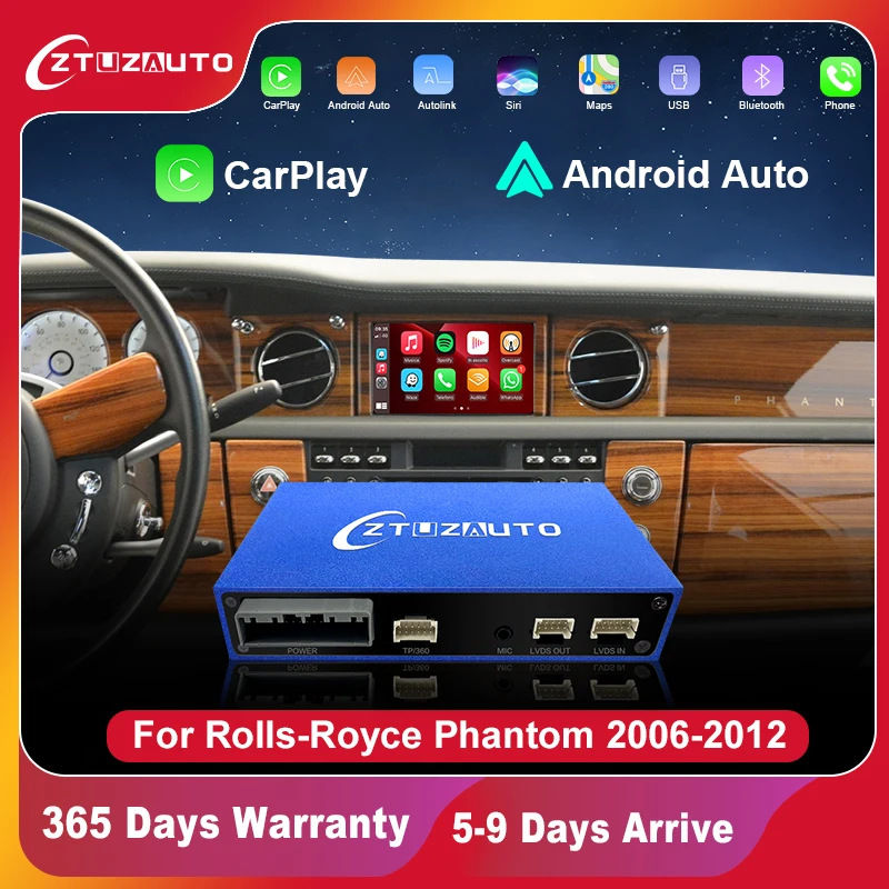 Wireless Carplay For Rolls Royce Phantom CCC 2006-2012 with Android Auto Airplay CarPlay Autolink Functions Module Box Rear View