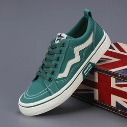 Trends Breathable Canvas Men's Green Sneakers Original Flat Skateboad Shoes Men Non-slip Sports Shoes Trainers Men Basket Homme