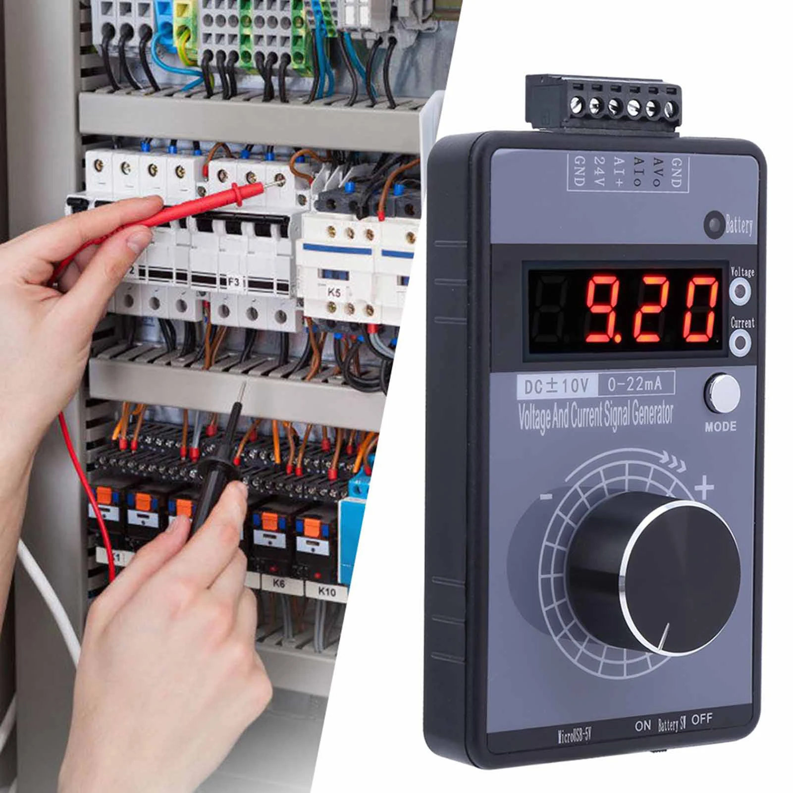 Interface Analog Simulator Synchronize Output Current Voltage  Generator Handheld 3 Power Supply Mode for Device Testing