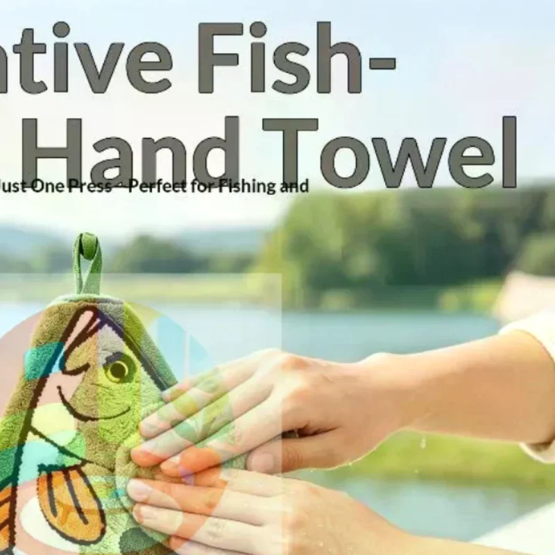 Fish Shaped Lint Free Fishing Towel Quick Dry Super Absorbent Portable Hand Wipe Great Gift for Fishing Enthusiasts Anglers